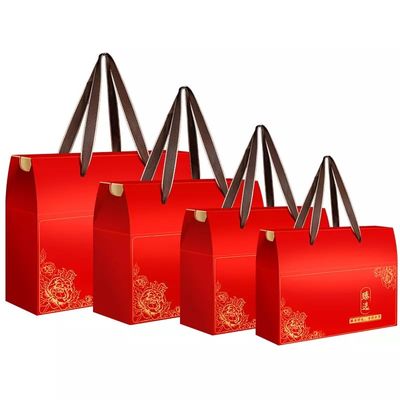 Mẫu miễn phí Hộp đóng gói các tông Hộp thực phẩm Carton thanh lịch có tay cầm