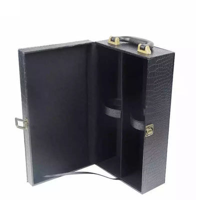 Hộp da PU cứng CMYK Glass Wine Box Bao bì Varnish 1 2 chiếc
