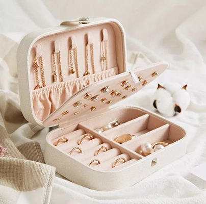 E457 Hộp trang sức du lịch Hộp quà tặng trang sức phân hủy sinh học PU Leather Portable