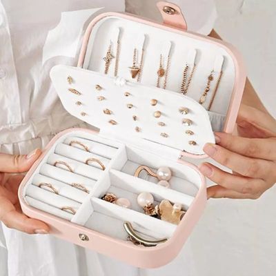 ODM Hộp đựng đồ trang sức nhỏ cầm tay Khuyên tai Da PU chống dầu mỡ