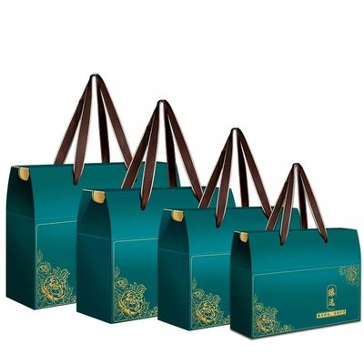 Mẫu miễn phí Hộp đóng gói các tông Hộp thực phẩm Carton thanh lịch có tay cầm
