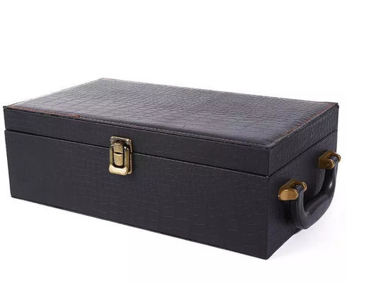 Hộp da PU cứng CMYK Glass Wine Box Bao bì Varnish 1 2 chiếc