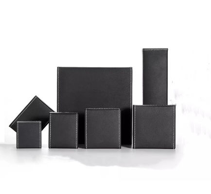 Hộp da PU hình chữ nhật Hộp vòng cổ có thể tái chế Bao bì dập nổi