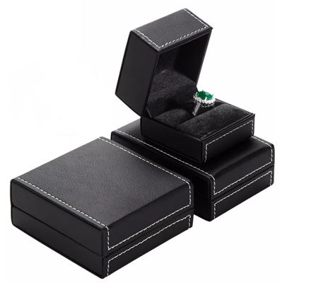 Hộp da PU hình chữ nhật Hộp vòng cổ có thể tái chế Bao bì dập nổi