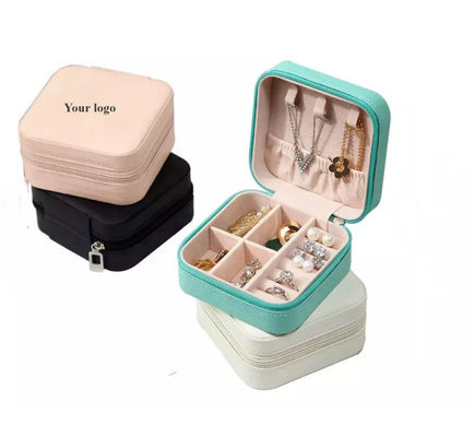 H001 Hộp đựng trang sức nhỏ Quà tặng Flannelette Hộp đựng Trang sức di động