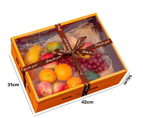Hộp bao bì trái cây các tông sang trọng ISO có nắp trong suốt