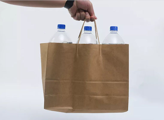 In logo Túi kraft Takeaway mua sắm Túi đóng gói quà tặng Có thể phân hủy sinh học