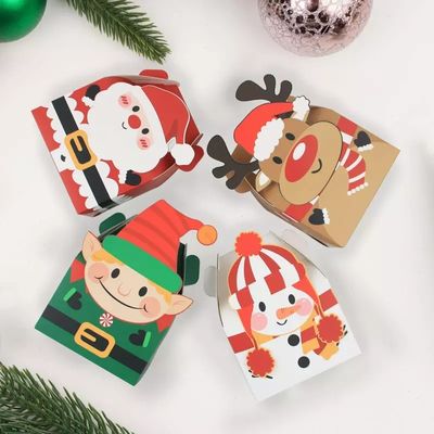 Hộp quà kẹo ngày lễ bằng bìa cứng sang trọng 10 * 10 * 10cm Nhiều màu