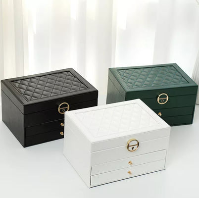 Hộp đựng đồ trang sức bằng da không thấm mỡ Varnishing Có thể tái chế