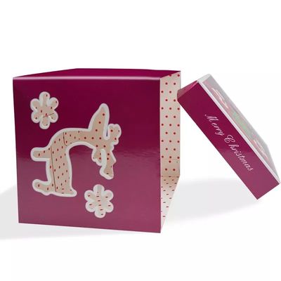 CMYK In offset Hộp quà tặng các tông Giáng sinh 6 X 3,5 X 3,5 inch