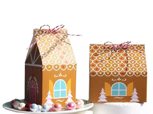Hộp quà Giáng sinh hình ngôi nhà cho kẹo bìa dùng một lần