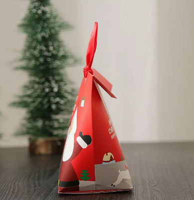 Hộp kẹo Giáng sinh bằng giấy 6 * 6 * 10cm In ông già Noel