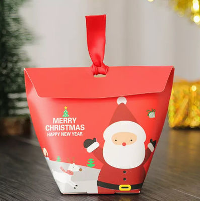 Hộp kẹo Giáng sinh bằng giấy 6 * 6 * 10cm In ông già Noel