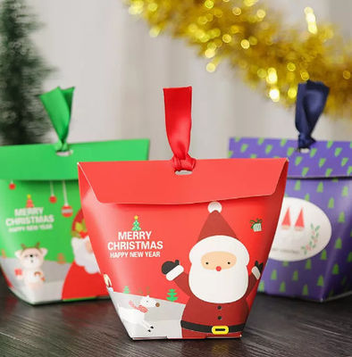 Hộp kẹo Giáng sinh bằng giấy 6 * 6 * 10cm In ông già Noel